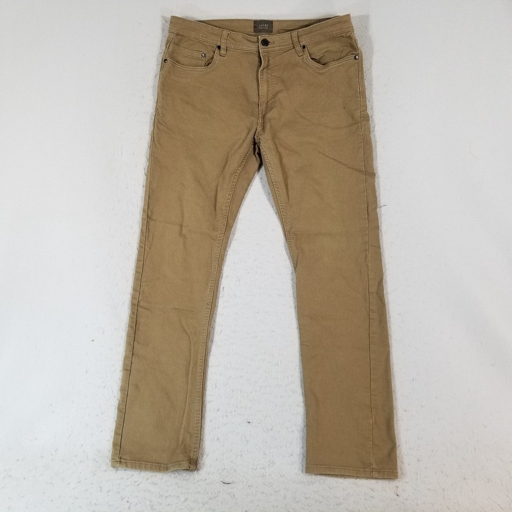 JACHS New York Jeans Mens 36x32 Khaki Slim Fit Stretch Casual Pants 16E1